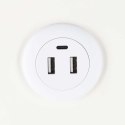Szafka nocna wisząca szuflady oświetlenie LED USB ładowanie głośnik Bluetoot ecru