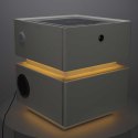 Szafka nocna wisząca szuflady oświetlenie LED USB ładowanie głośnik Bluetoot ecru