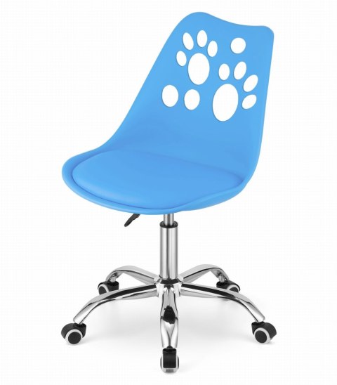 Krzesło obrotowe PRINT - niebieskie / baza chrom