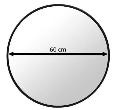 Lustro 60cm czarna rama