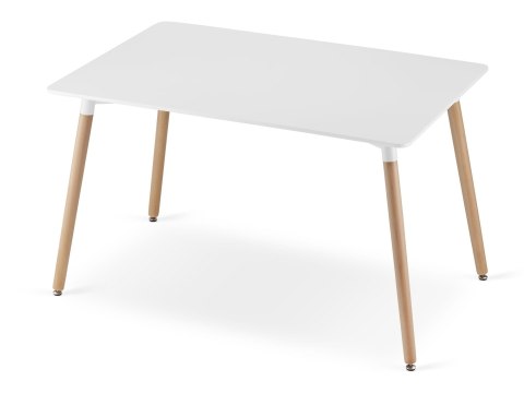 Stół ADRIA 120cm x 80cm - biały / nogi naturalne