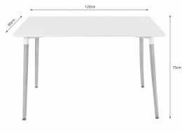 Stół ADRIA 120cm x 80cm - czarny / nogi naturalne