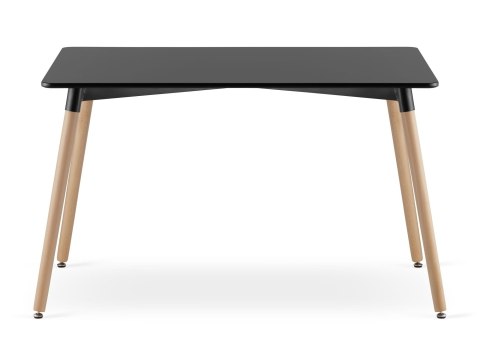 Stół ADRIA 120cm x 80cm - czarny / nogi naturalne