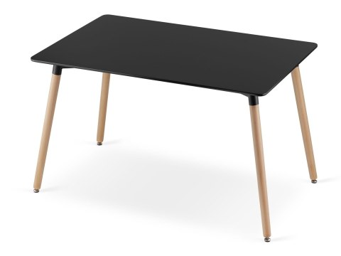 Stół ADRIA 120cm x 80cm - czarny / nogi naturalne