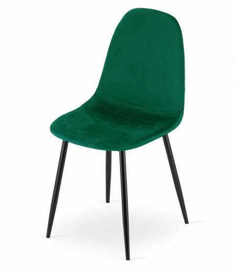 Krzesło COMO - ciemna zieleń aksamit / nogi czarne x 4