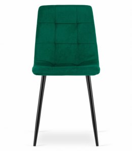Krzesło KARA - ciemna zieleń aksamit / nogi czarne x 1