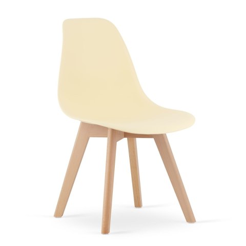 Krzesło KITO - kremowe / nogi naturalne x 2