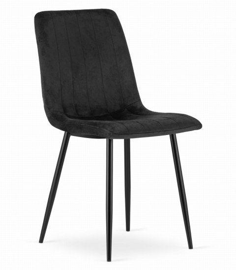 Krzesło LAVA - czarny aksamit / nogi czarne x 2