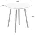 Stół KAMI Okrągły 60cm - biały / naturalne nogi