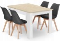 Zestaw stół prostokątny 120x80cm dąb sonoma + 4 krzesła MARK czarne