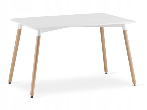 Zestaw stół prostokątny ADRIA 120x80cm biały + 4 krzesła MARK szare