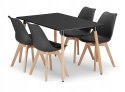 Zestaw stół prostokątny ADRIA 120x80cm czarny + 4 krzesła MARK czarne