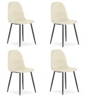 Krzesło COMO - beż aksamit / nogi czarne x 4