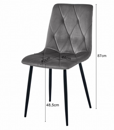 Zestaw stół NP 120x80cm Craft Czarny + 4 krzesła LIBRA szare