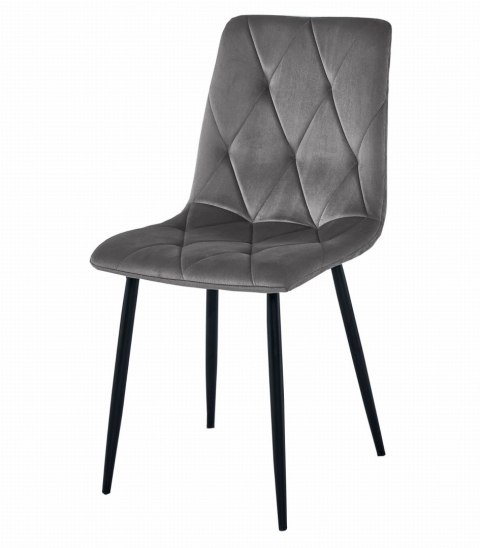 Zestaw stół NP 120x80cm Craft Czarny + 4 krzesła LIBRA szare