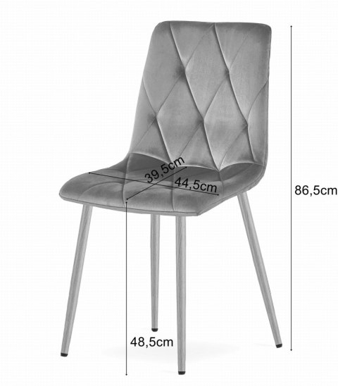 Zestaw stół NP 120x80cm Dąb Sonoma + 4 krzesła LIBRA szare