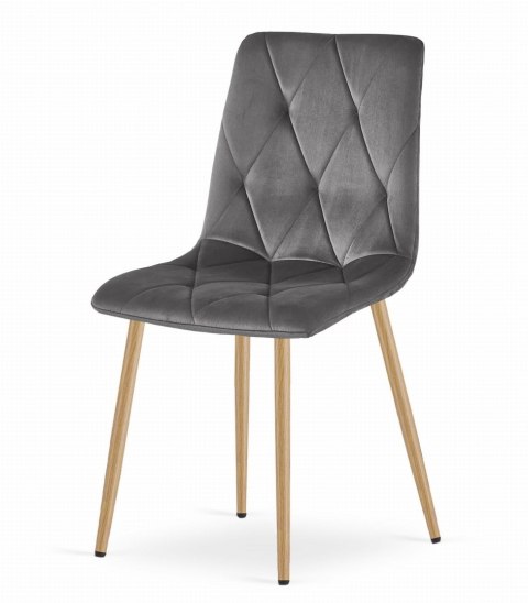 Zestaw stół NP 120x80cm Dąb Sonoma + 4 krzesła LIBRA szare