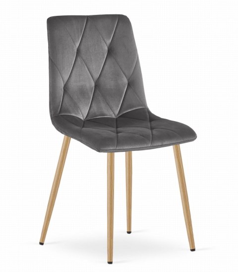Zestaw stół NP 120x80cm Dąb Sonoma + 4 krzesła LIBRA szare