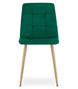 Krzesło KARA - ciemna zieleń aksamit / nogi kolor drewna x 1