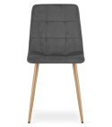 Krzesło KARA - ciemny szary aksamit / nogi kolor drewna x 3
