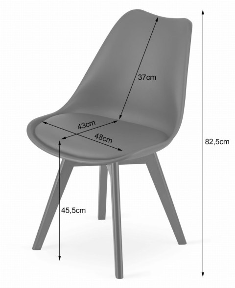 Krzesło MARK - białe / nogi białe x 4