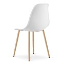 Zestaw Stół ADRIA 120cm x 80cm - biały + 4 krzesła WAT białe / nogi naturalne