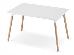 Zestaw Stół ADRIA 120cm x 80cm - biały + 4 krzesła WAT czarne / nogi naturalne