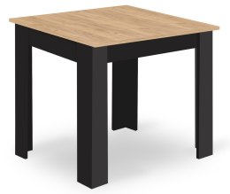 Zestaw Stół NP 80x80cm Artisan nogi czarne + 4 krzesła WAT czarne / nogi naturalne