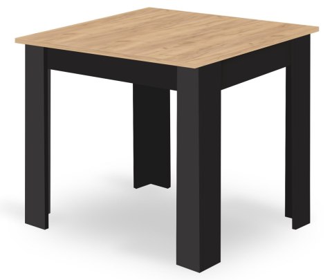 Zestaw Stół NP 80x80cm Artisan nogi czarne + 4 krzesła WAT czarne / nogi naturalne