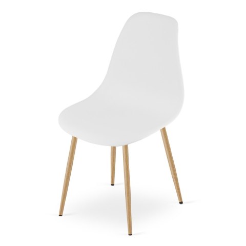 Zestaw Stół NP 80x80cm Dąb Sonoma + 4 krzesła WAT białe / nogi naturalne