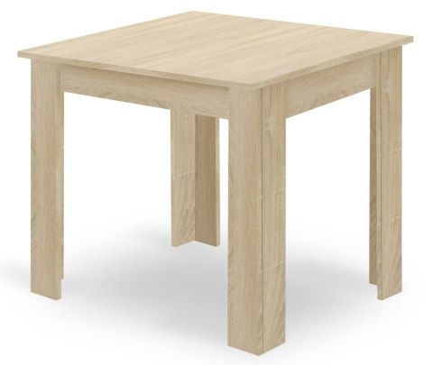 Zestaw Stół NP 80x80cm Dąb Sonoma + 4 krzesła WAT czarne / nogi naturalne