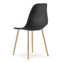 Zestaw Stół NP 80x80cm Dąb Sonoma + 4 krzesła WAT czarne / nogi naturalne