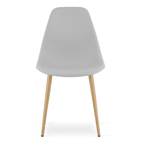 Zestaw Stół NP 80x80cm Dąb Sonoma + Biały + 4 krzesła WAT szare / nogi naturalne