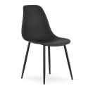 Zestaw Stół TESSA 120cm x 60cm - dąb sonoma / czarne nogi + 4 krzesła WAT czarne / nogi czarne