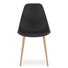 Zestaw Stół TESSA 120cm x 60cm - dąb sonoma / czarne nogi + 4 krzesła WAT czarne / nogi naturalne
