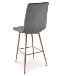 Hoker LIBRA - aksamit szary ciemny / nogi dąb x 4