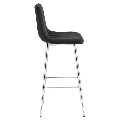 Hoker POZZA - aksamit czarny / nogi chrom x 2
