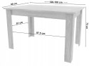 Stół rozkładany NP 120-160x80 Sonoma - nogi białe