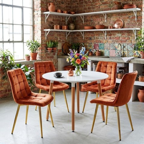 Krzesło BERA - aksamit miedziany / nogi złote x 3