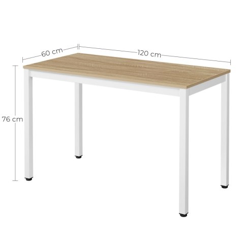 Stół TESSA 120cm x 60cm - dąb / białe nogi