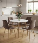 Krzesło LIBRA - aksamit brąz ciemny / nogi dąb x 2