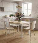 Krzesło LAVA - aksamit beż jasny / nogi chrom x 4