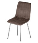 Krzesło LAVA - aksamit brąz ciemny / nogi chrom x 3