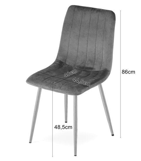 Krzesło LAVA - aksamit brąz / nogi chrom x 4