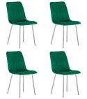 Krzesło LAVA - aksamit zieleń / nogi chrom x 4