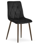 Krzesło LIBRA - aksamit czarny / nogi orzech x 3