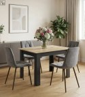 Krzesło LIBRA - aksamit szary ciemny / nogi orzech x 3