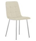 Krzesło KARA - aksamit beż jasny / nogi chrom x 4