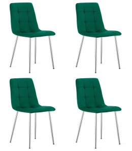 Krzesło KARA - aksamit zieleń / nogi chrom x 4