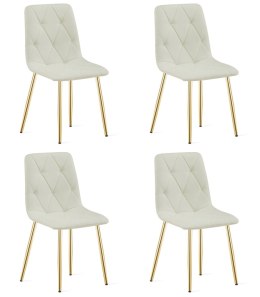 Krzesło LIBRA - materiał beż / nogi złote x 4